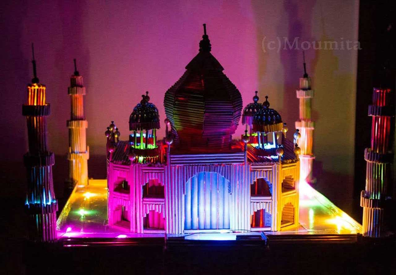 Taj Mahal with Bamboo skewers
