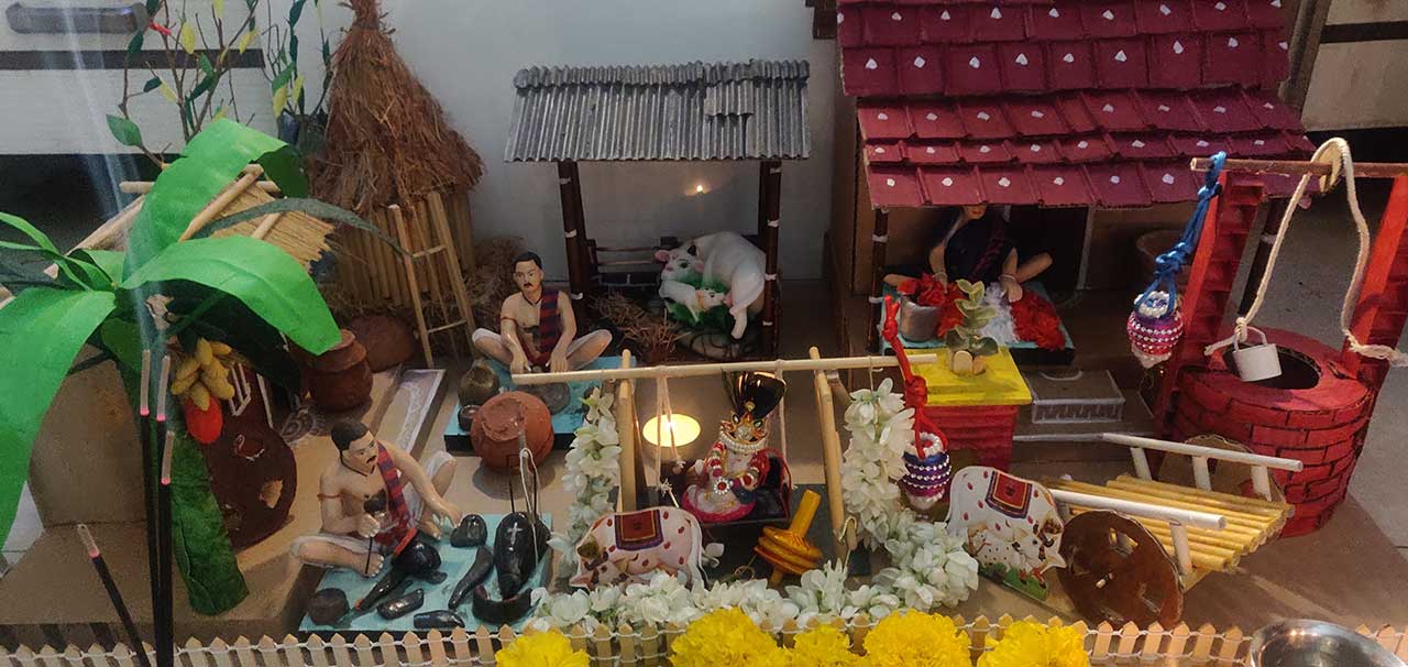 Gokuldham Janmashtami Village – Lord Krishna on Swing in Miniature